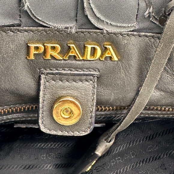 PRADA Tessuto Nylon Ruffle Tote Grey - Picture 9 of 13